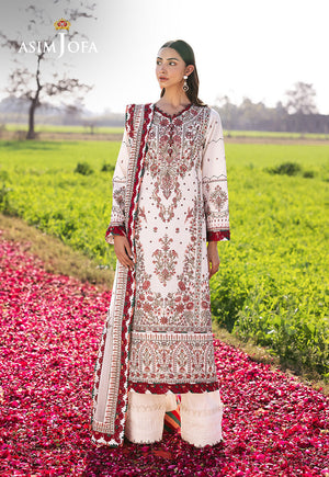 Asim Jofa Luxury Lawn 25 Ajell-08 Embroidered Lawn 3 Pcs
