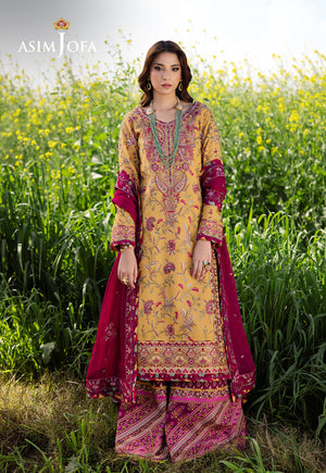 Asim Jofa Luxury Lawn 25 Ajell-07 Embroidered Lawn 3 Pcs