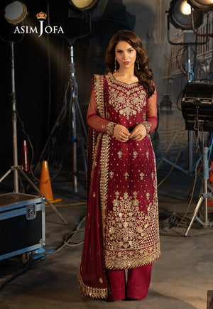 Asim Jofa Luxury Festive Drop 3 Ajllf-01 Embroidered Net 3 Pcs