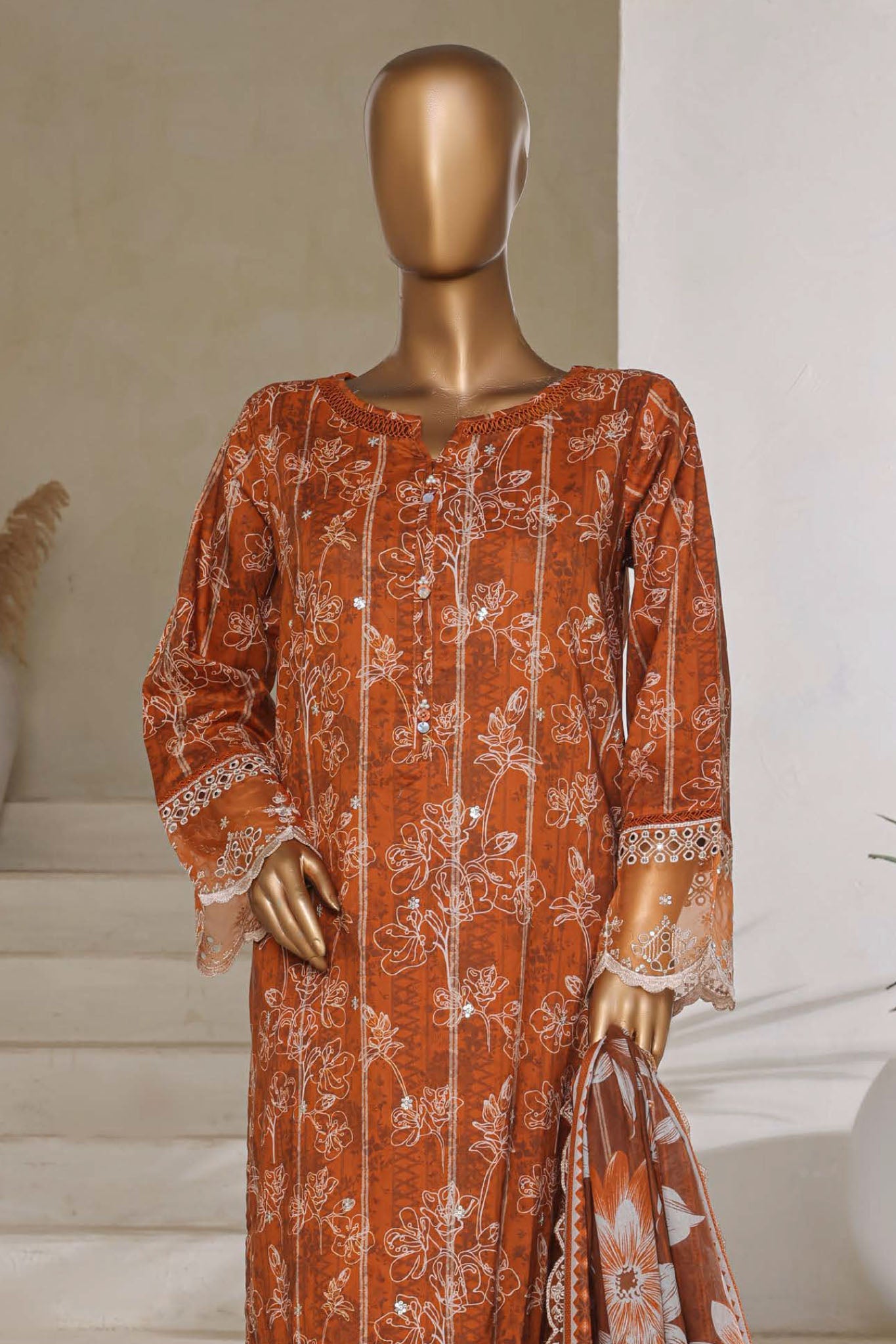 Amyrah By Sada Bahar Stitched 3 Piece Emb Festive Vol-03 Collection'2025-01 CKD-1047-Mustard