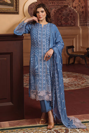 Festive Edit By Sahar Unstitched 3 Piece Emb Luxury Formals Collection'2025-02-Lagoon Luxe