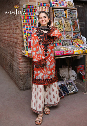 Asim Jofa Eid Signature Ajubf-48 Printed Embroidered Lawn 3 Pcs