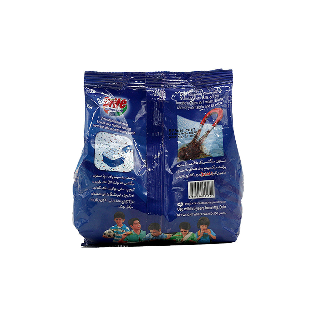 Brite Washing Powder Maximum Power 500g - Snapcart.pk