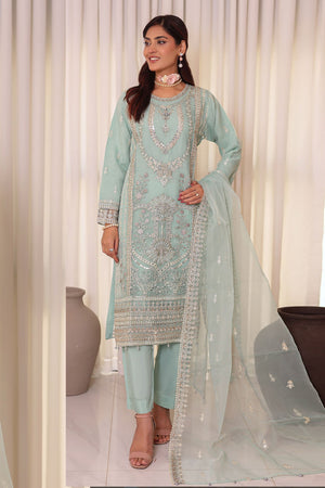 Irha By Azmeerah Official Semi Stitched 3 Piece Organza Edit Formals Collection'2024-04-Stella