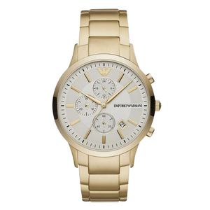 EMPORIO ARMANI Renato Gold Stainless Steel Cream Dial Chronograph Quartz Watch for Gents - AR11332