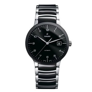 Rado Centrix Two-tone Ceramic Strap Black Dial Automatic Watch for Gents - R30941162