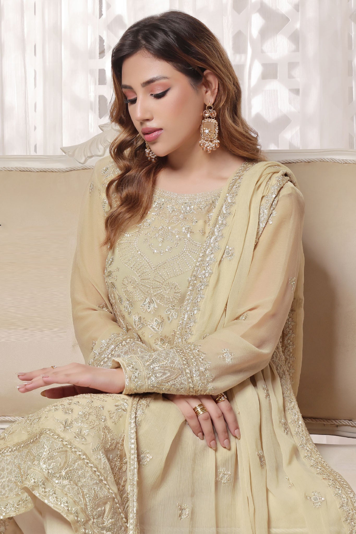 Myra By Soghat Stitched 3 Piece Luxury Emb Chiffon Collection'2025-Myra-04-Cream