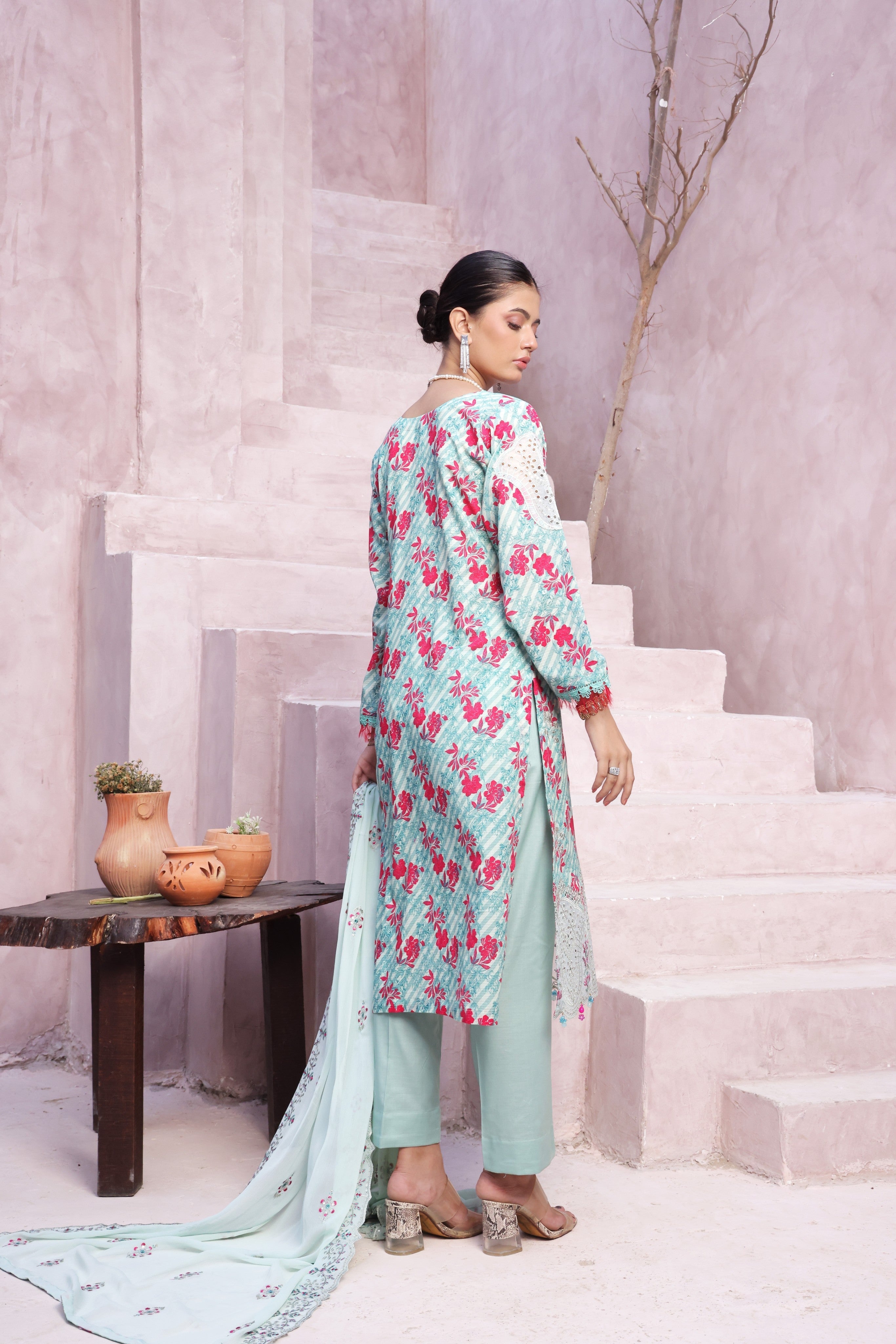 Dressline Cocktail UnStitched 3 Piece Premium Heavy Chikankari Cutwork Emb Bana Dora Digital Printed Lawn Collection