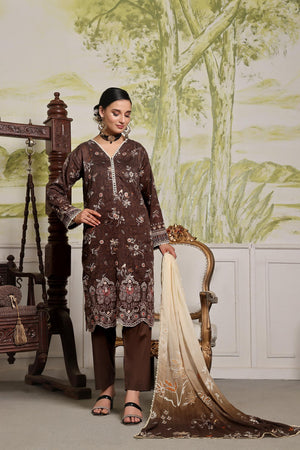 Dressline Launching New Un Stitched 3 Pcs Emb Laserkari Digital Printed Lawn Collection 2024