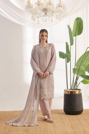 Dressline Fastif Stitched 3 Piece Emb Luxury Chiffon Collection