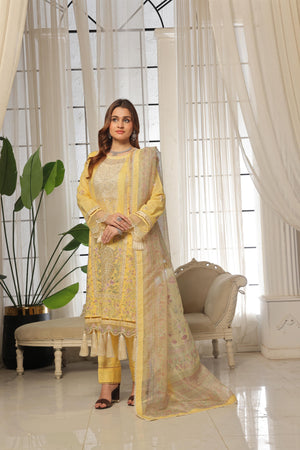 Dressline Launching New Un Stitched 3 Pcs Emb Lawn Zari Collection