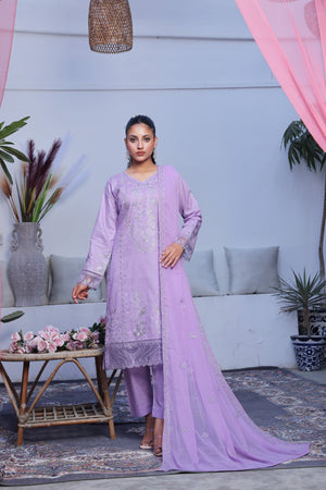 Dressline Stitched 3 Piece Luxury Emb Lawn Jacquard Collection