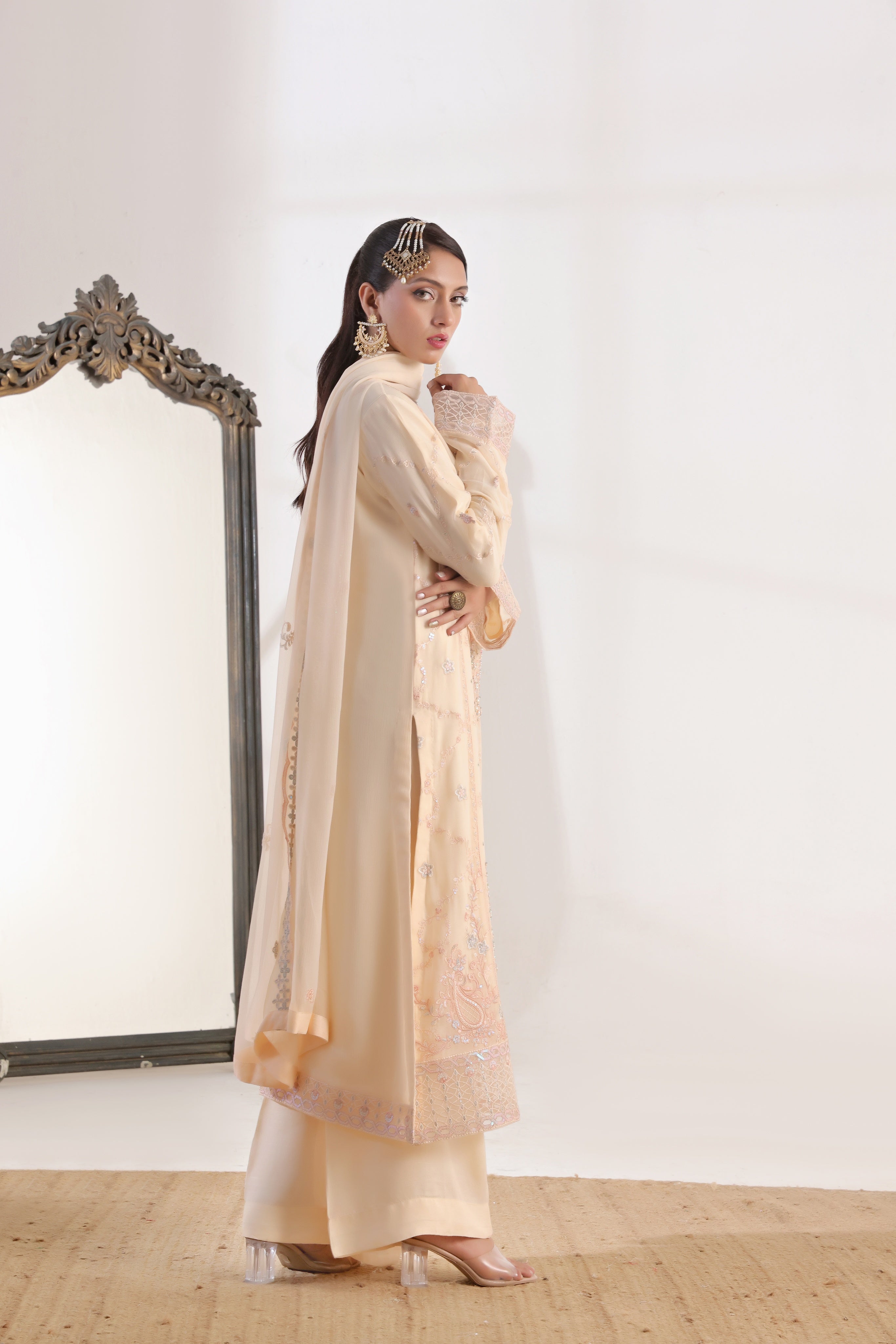 Amalya By Dressline Stitched 3 Piece Luxury Chiffon Formals Collection'2025-amalya-orange