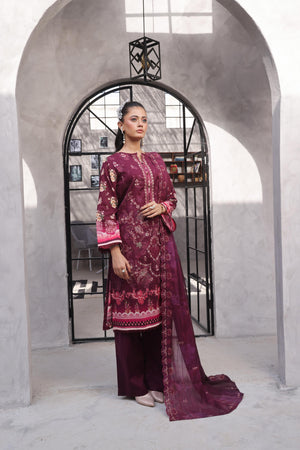 Dressline Salina Emb Sophistication Reimagined Unstitched Chikankari & Cutwork Bana Dora Lawn With Diamond Digital Dupatta & Dyed Cambric Trousers
