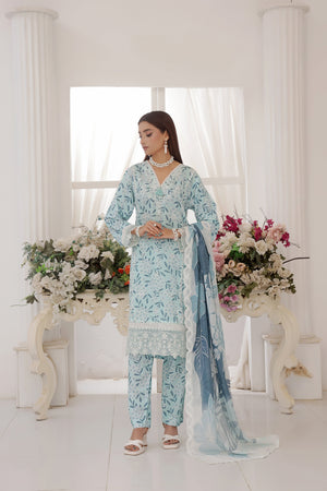 Zarnaz By Dressline Stitched 3 Piece Emb PP Staple Summer Collection'2025-zarnaz-pp-whiteblue-3pcStitched