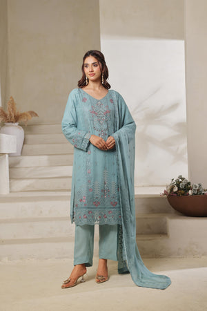 Dressline Zeva Festive Elegance Redefined Stitched 3 Piece Hand-Emb Chiffon