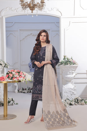 Dressline Saffira UnStitched 3 Piece Premium Emb ChikankariSlub Lawn Collection