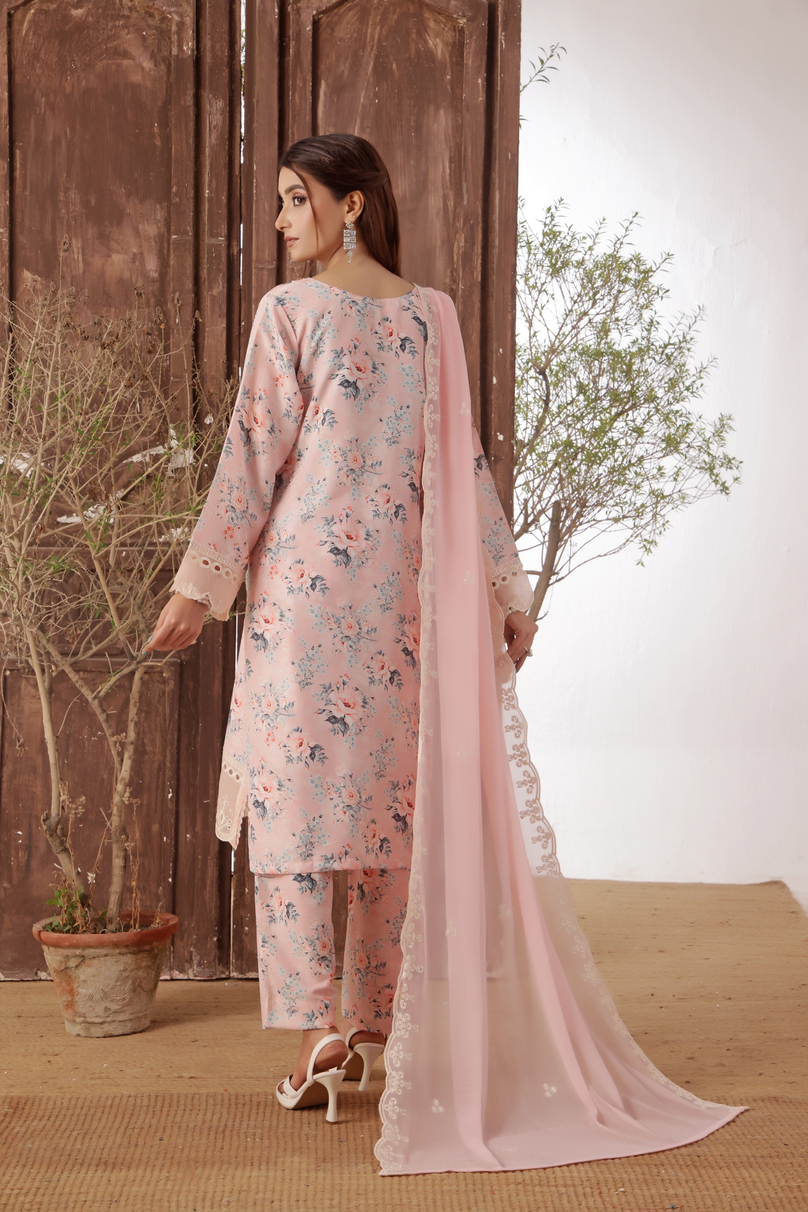 Dressline Azlin Stitched 3 Piece Luxury Emb Pp Staple Collection