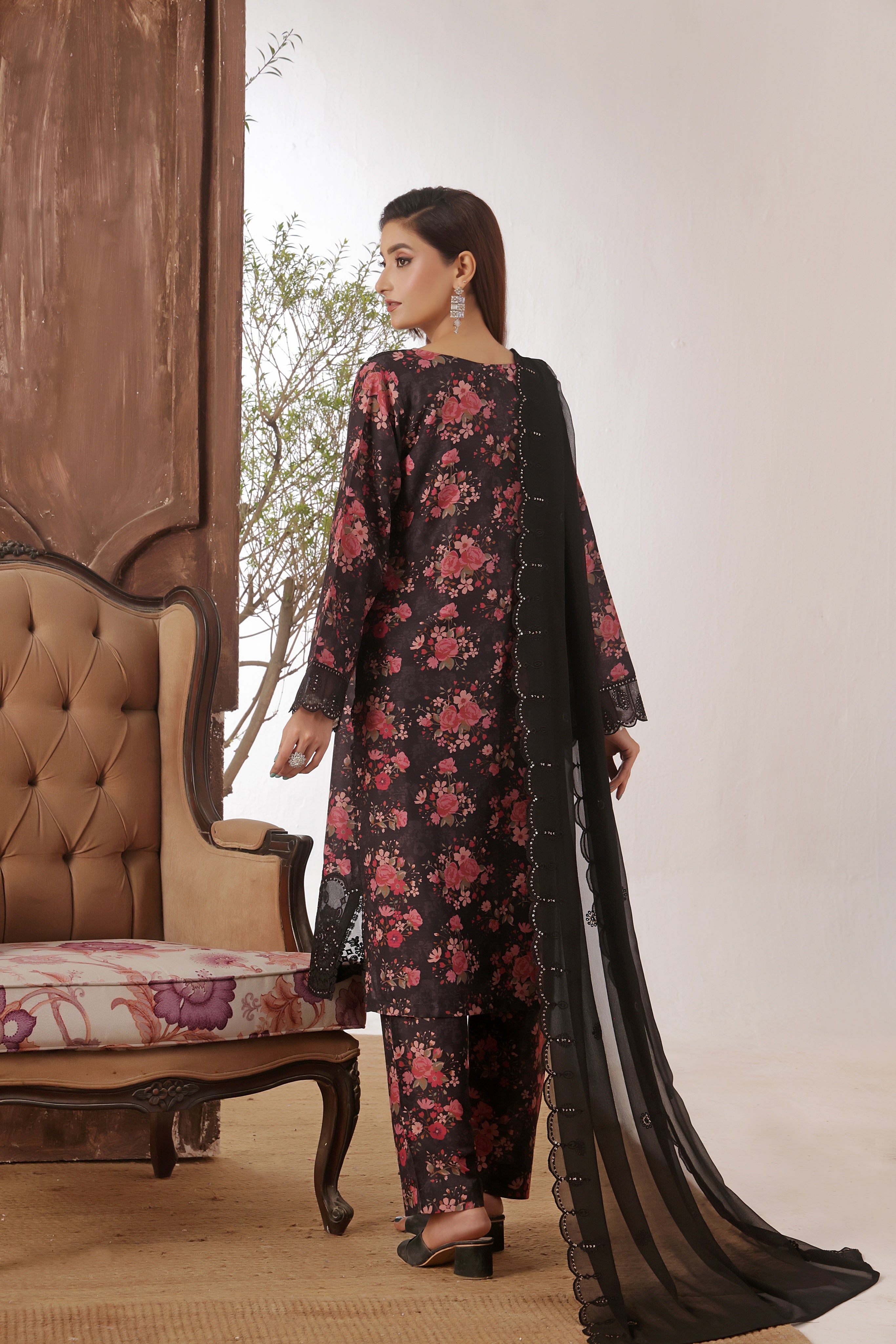 Dressline Azlin Stitched 3 Piece Luxury Emb Pp Staple Collection