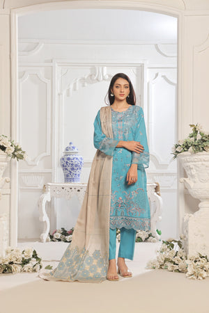 Dressline Saffira UnStitched 3 Piece Premium Emb ChikankariSlub Lawn Collection