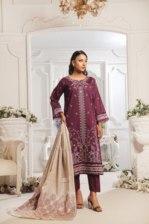Dressline Saffira UnStitched 3 Piece Premium Emb ChikankariSlub Lawn Collection