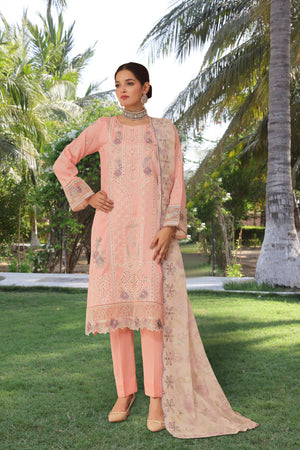 Dressline UnStitched 3 Piece Premium Heavy Chikankari Emb Bana Dora Lawn Collection
