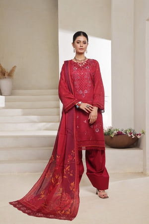 Dressline Nirmal Unstitched 3 Piece Premium Heavy Chikankari Pallu Emb Bana Dora Digital Printed Lawn Collection