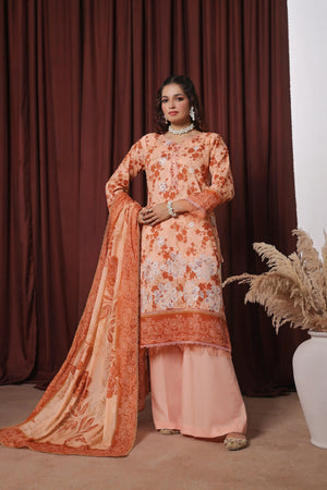 Dressline Zaha Unstitched 3-Pcs Premium Luxury Chikankari Emb Slub Digital Print Lawn Collection