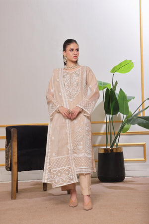 Dressline Lotus Refined Grace In Net Viscose Semi Stitched Aiyudiya Net Viscose Suit With Raw Silk Grip Trousers