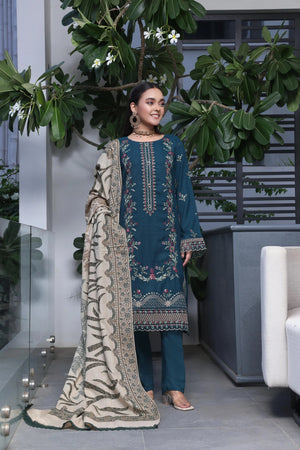 Dressline Semi Stitched 3 Pcs Luxury Emb Khaddar Collection