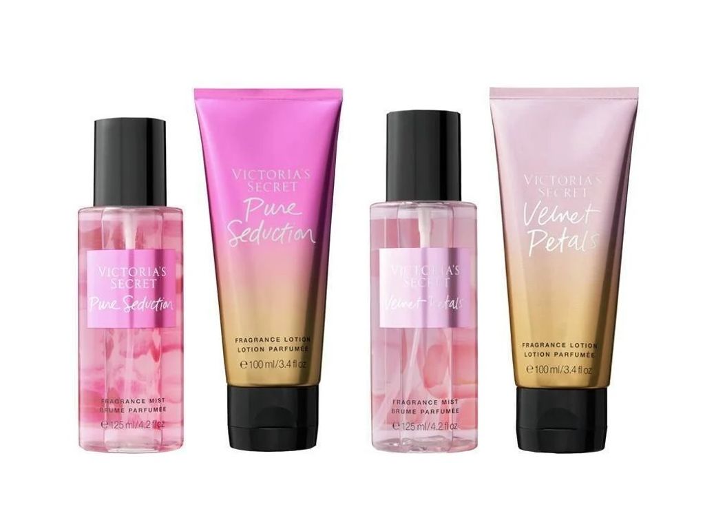 Victoria Secret Pure Seduction B Mist 125Ml+B Lotion 100Ml+Velvet Petals B Mist 125Ml+Body L 100Ml