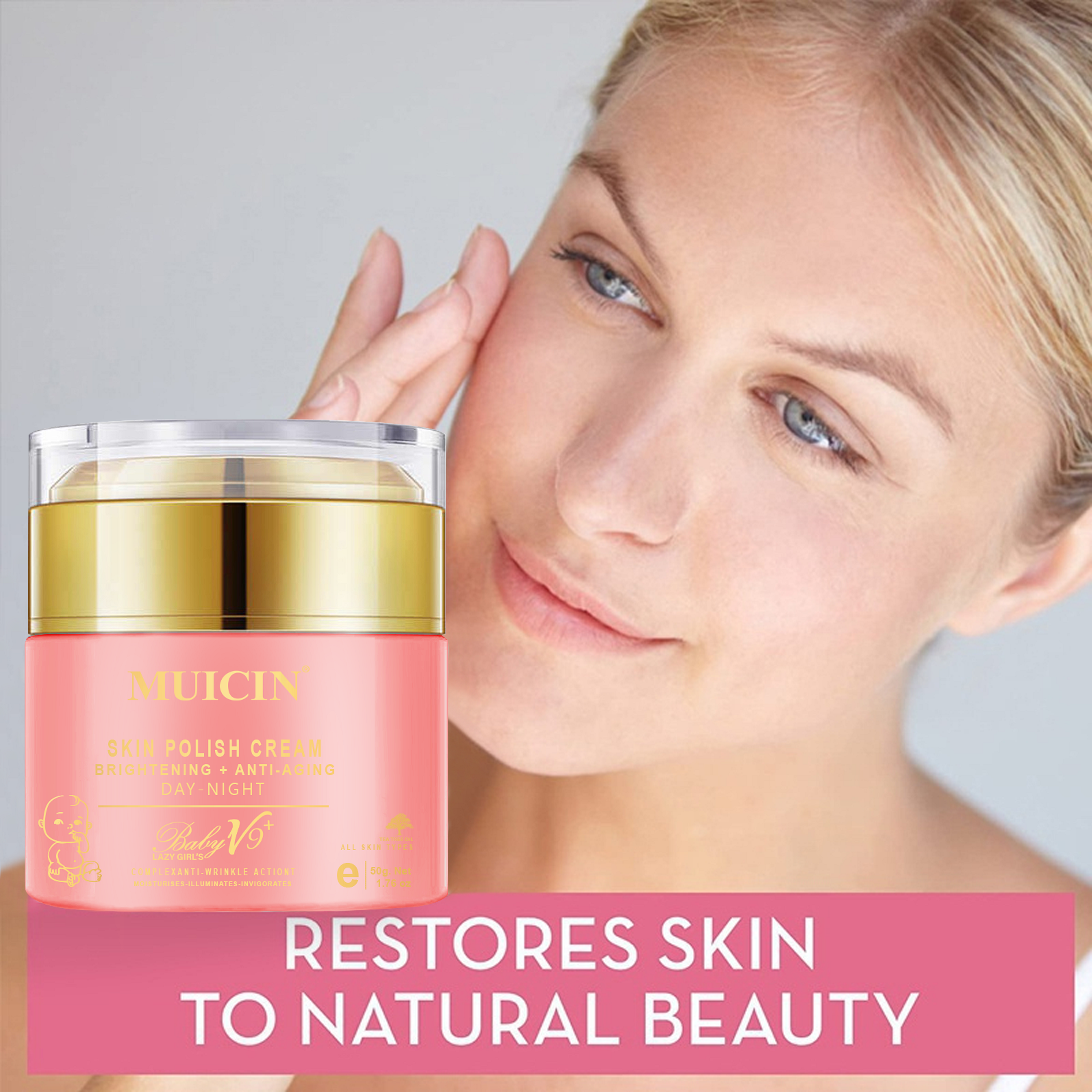 MUICIN - Baby V9 Jar Lazy Girl’s Skin Polish Cream - 50g - My Store