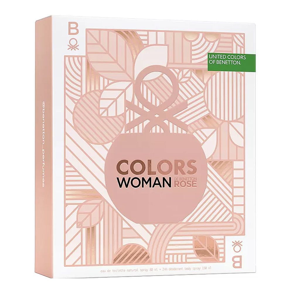 Benetton Colors Rose Women Set Edt 80Ml+Deo Spray 150Ml