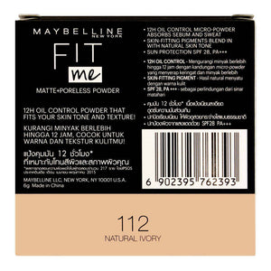 Maybelline New York Fit Me Matte & Poreless Compact Powder - 112 Natural Ivory - My Store