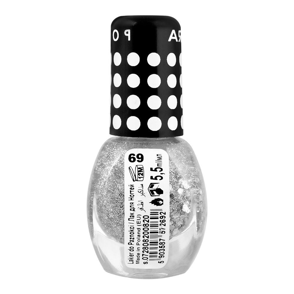 Vipera Nail Polish Polka - Transparent with Silver Brocade 69