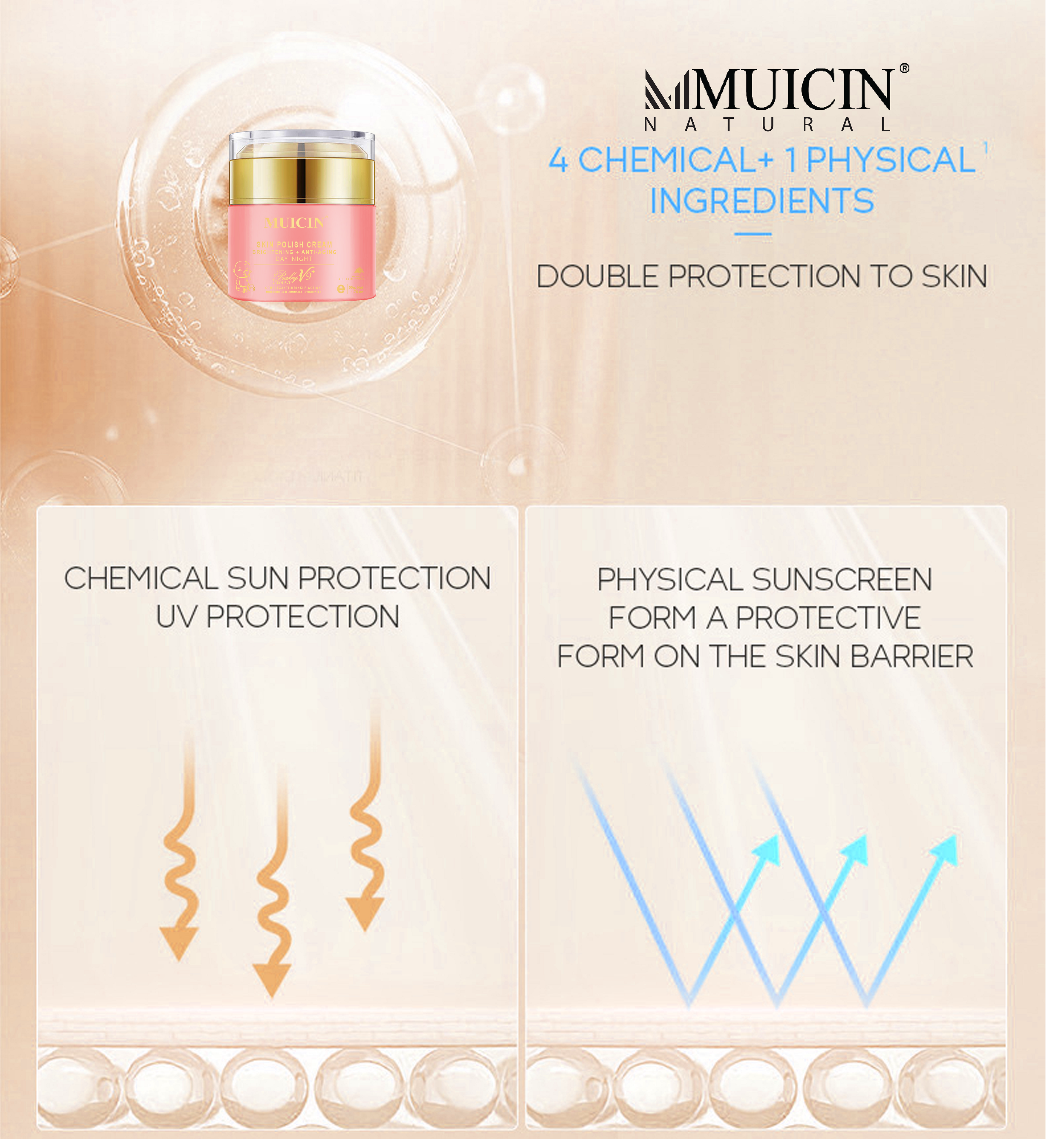 MUICIN - Baby V9 Jar Lazy Girl’s Skin Polish Cream - 50g - My Store