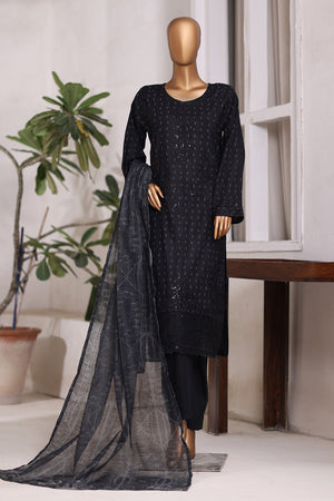 Khombi Stitched 3 Piece Luxury Cotton Collection'2025-134-IB-Ithan Black Arrow