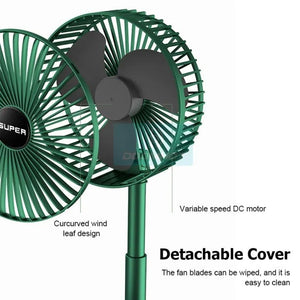 Desktop Foldable Fan Portable Household USB Rechargeable Retractable Fan Electric Adjustable Low Noise Long Standby Fan -Random Color - My Store