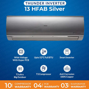Haier Inverter AC | Model 13HFAB-G 1 Ton Thunder T3 Series DC Inverter | Heat And Cool | Latest Model with T3 Ultra Big Size Outdoor