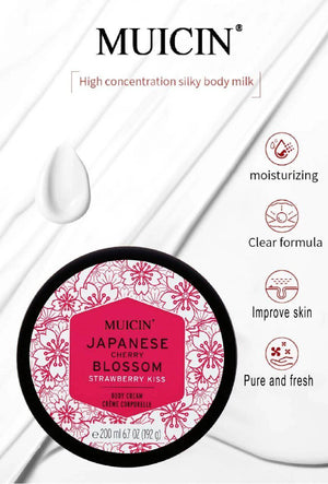 MUICIN - Japanese Cherry Blossom Strawberry Kiss Body Cream - 200ml - My Store