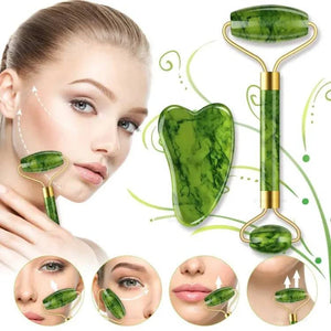 Facial Beauty - Pack Of Jade Face Roller & Gua Sha - My Store