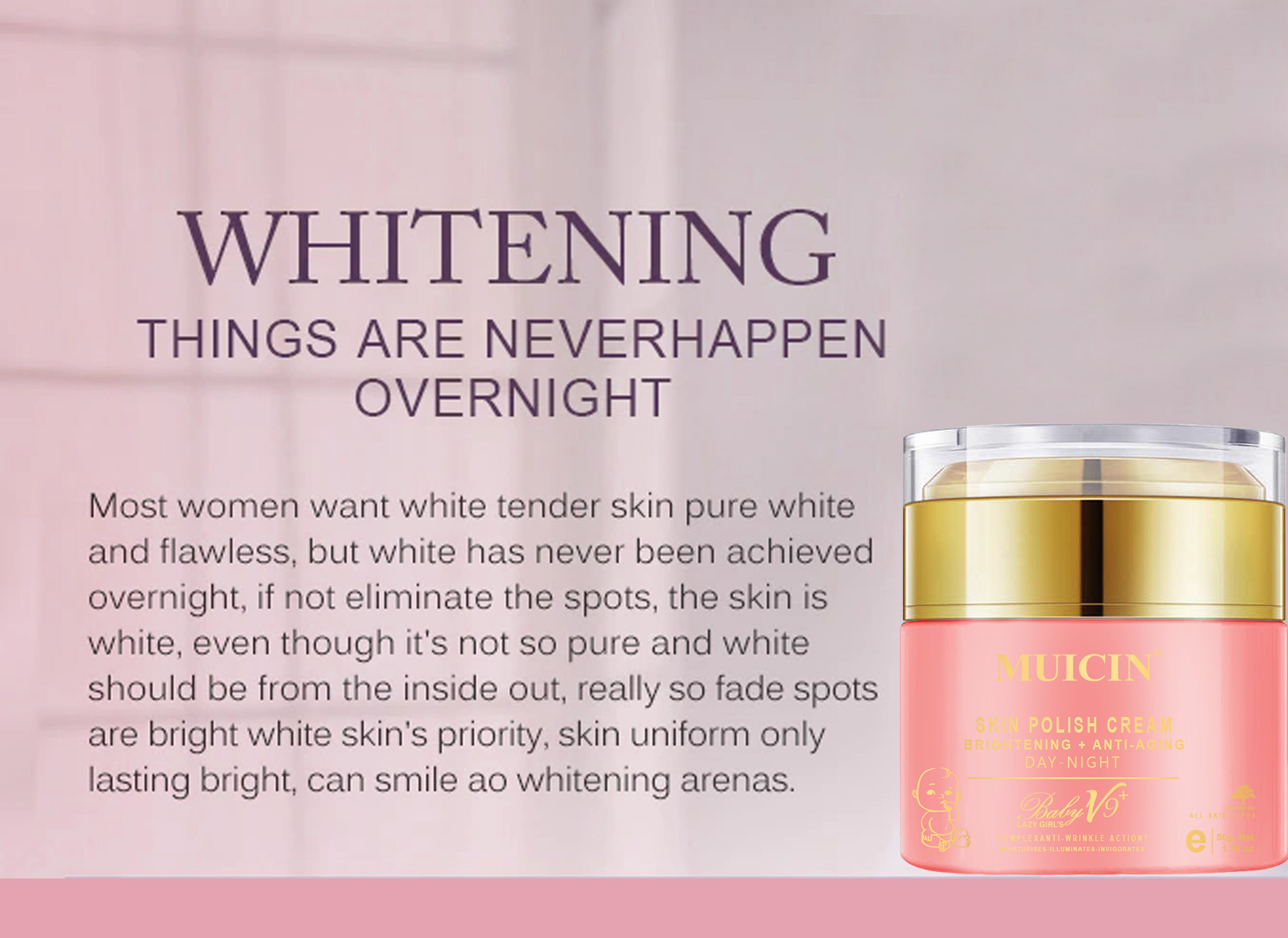 MUICIN - Baby V9 Jar Lazy Girl’s Skin Polish Cream - 50g - My Store