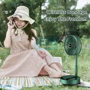 Desktop Foldable Fan Portable Household USB Rechargeable Retractable Fan Electric Adjustable Low Noise Long Standby Fan -Random Color - My Store