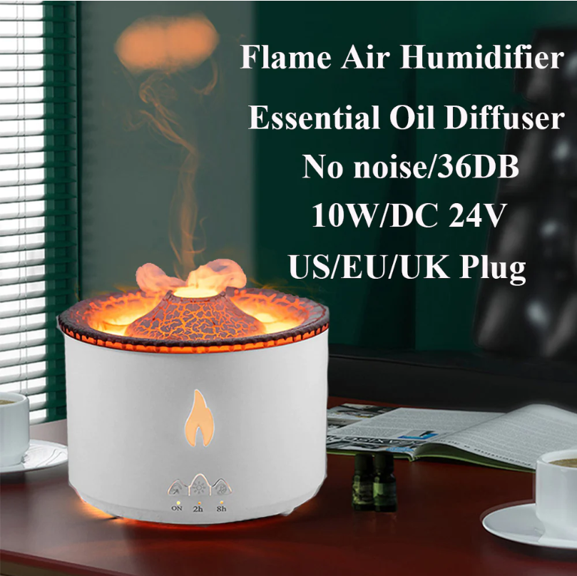 Volcano Humidifier | Flame Air Diffuser Volcano Humidifier For Room | Wireless Humidifier | Aromatherapy Volcano Diffuser - My Store