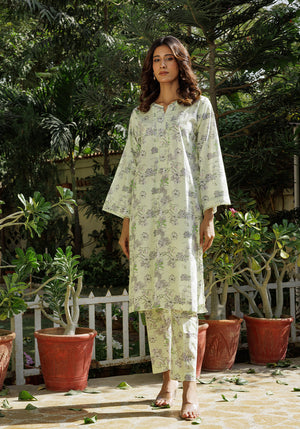 Zarasi.Pk Stitched 2 Piece Printed Lawn Collection'2025-Lime Bloom