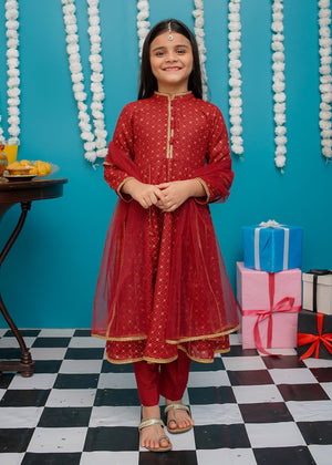 Eid Ki Khushiyan By Modest Stitched 3 Piece Cotton Frock Collection'2025-9280-Brn