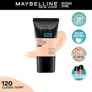 Maybelline New York Fit Me Matte & Poreless Liquid Foundation 18Ml Mini Tube - 120 Classic Ivory - For Normal To Oily Skin - My Store