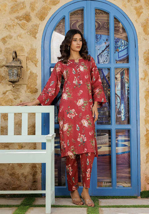 Zarasi.Pk Stitched 2 Piece Printed Lawn Collection'2025-Garnet