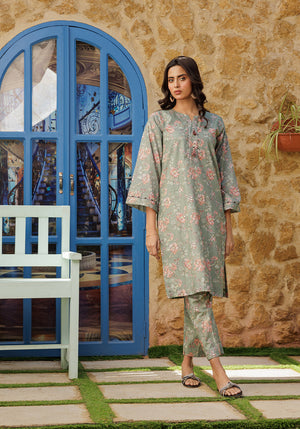 Zarasi.Pk Stitched 2 Piece Printed Lawn Collection'2025-Olive Bloom