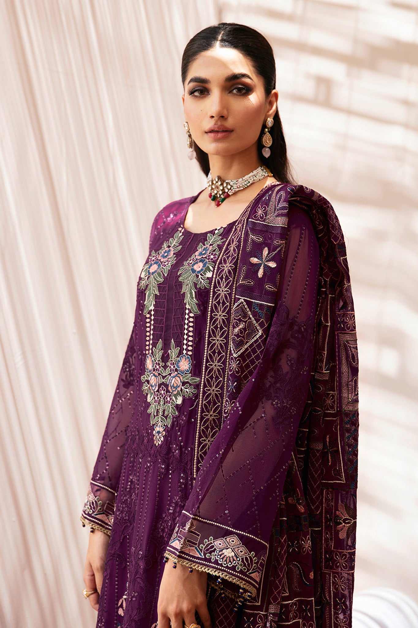 Kashish By Ramsha Unstitched 3 Piece Weightless Chiffon Vol-02 Collection'2024-K-201